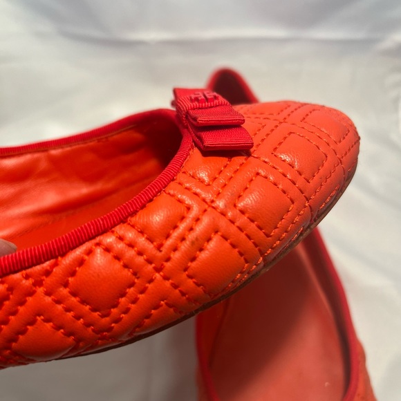 Tory Burch Marion Quilted Ballet Flats Samba Grosgrain Bow Logo sz. 7.5 - Picture 10 of 11